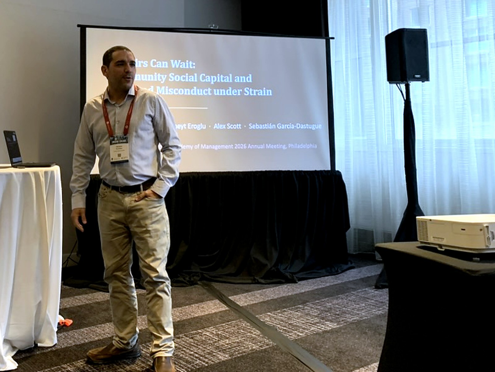 Horacio Rousseau presenting at the Academy of Management Annual Meeting, Philadelphia, 2026